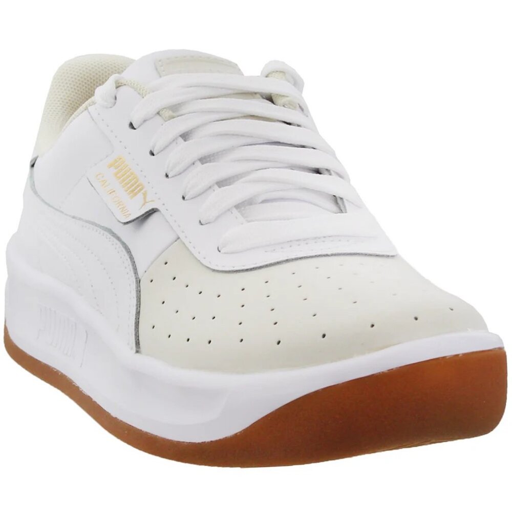 Puma California White/Cream Lace Up Sneakers (SIZE 9 for Women)